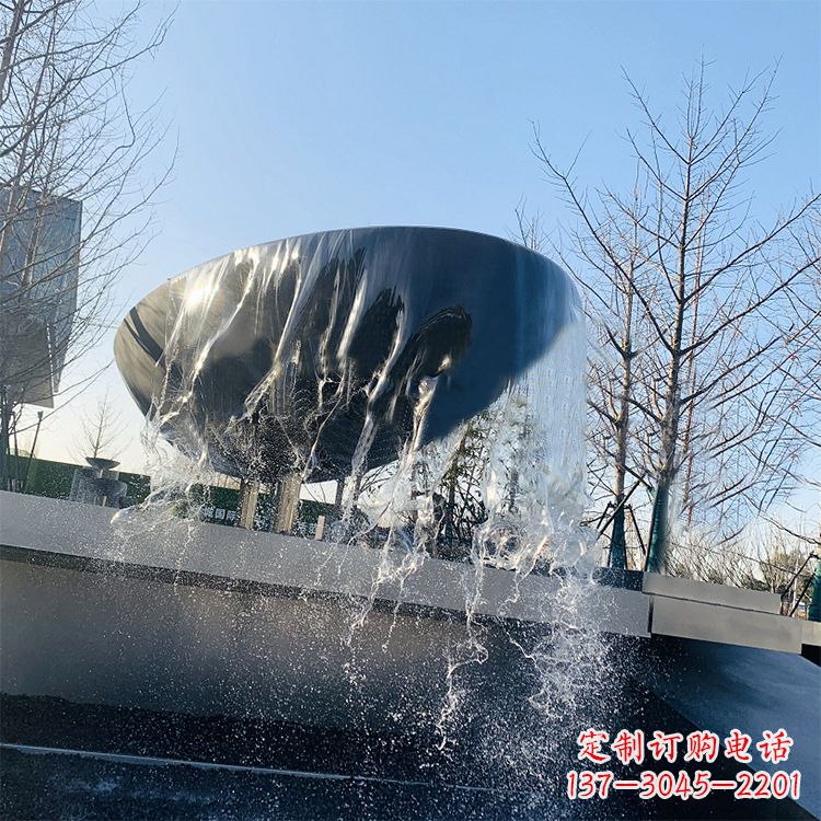 福建不锈钢水钵瀑布喷泉景观雕塑