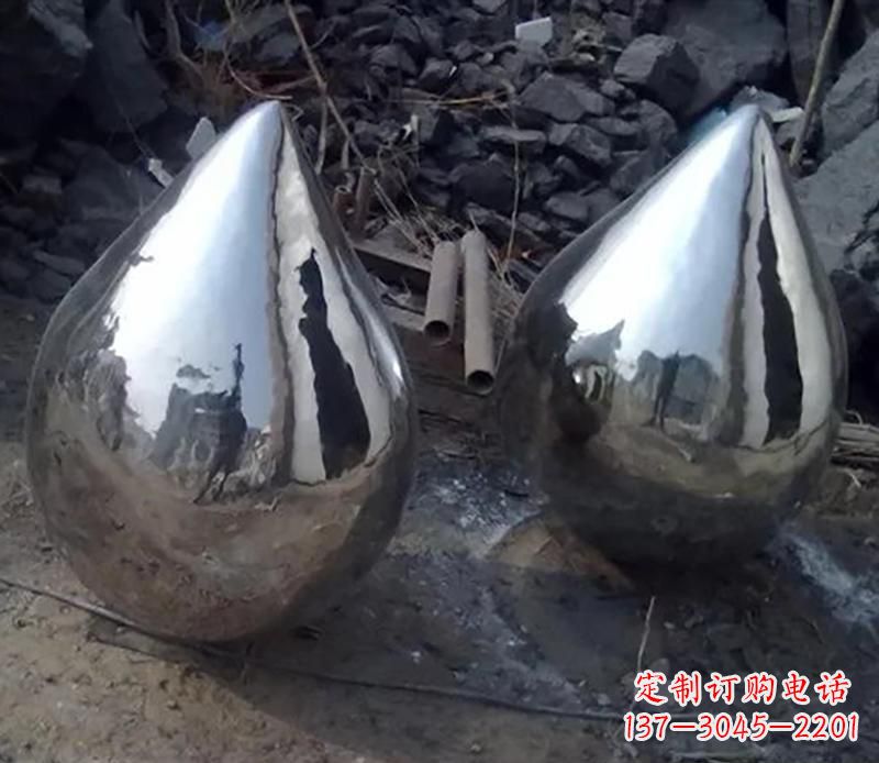 福建不锈钢水滴雕塑美丽绽放