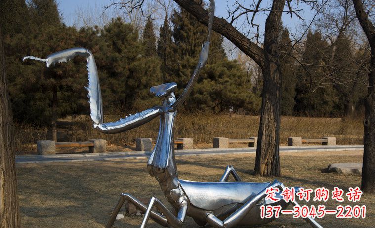 福建不锈钢螳螂园林景观雕塑创意缔造美景