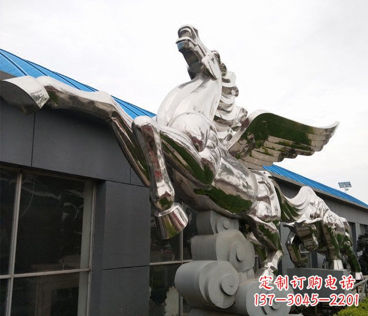 福建不锈钢腾云的飞马城市雕塑