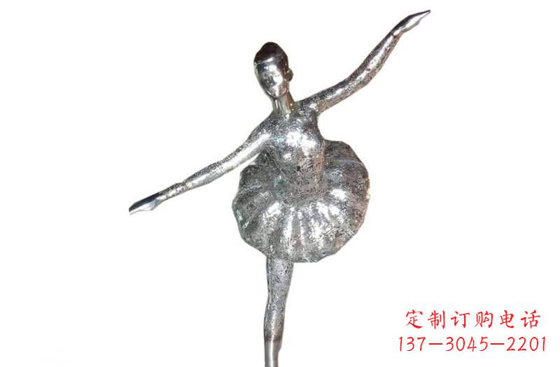 福建不锈钢跳芭蕾舞女孩雕塑
