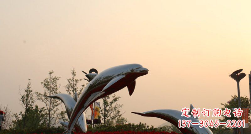 福建不锈钢海豚雕塑跳跃的美丽
