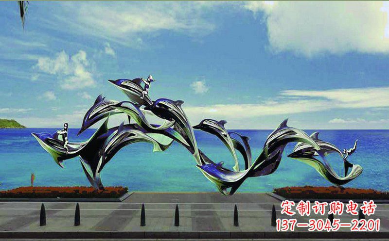 福建不锈钢海豚广场雕塑——精致而又活泼