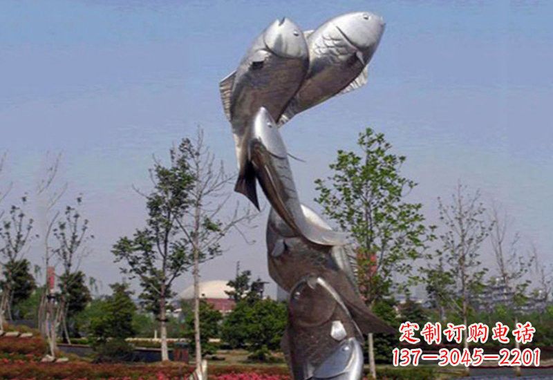 福建不锈钢跳跃的鲤鱼雕塑