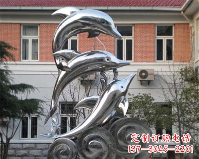 福建不锈钢海豚雕塑跳跃的海洋精灵