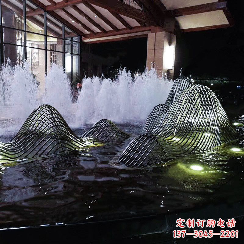 福建不锈钢铁艺水景假山精美雕塑艺术