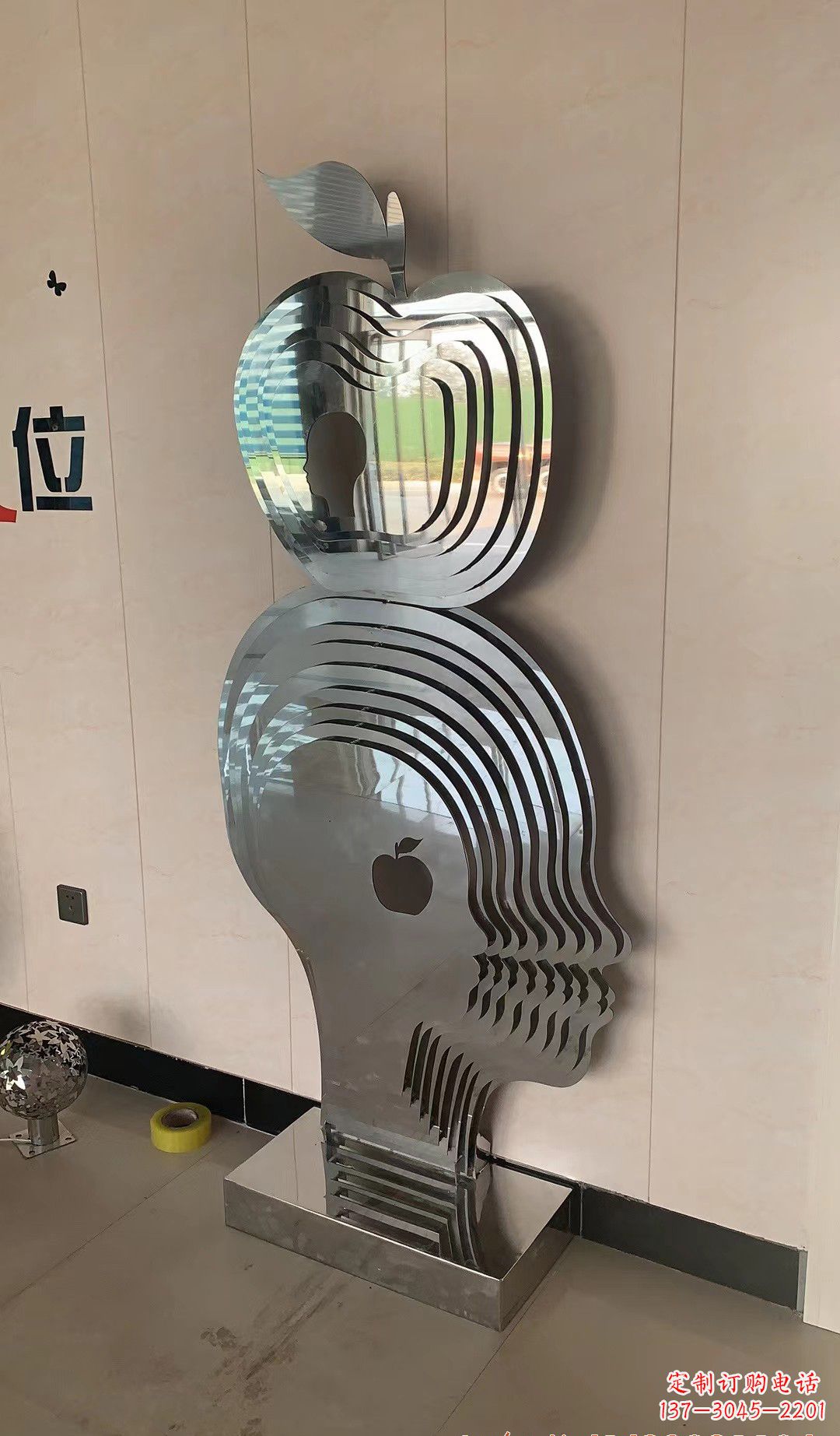 福建精美不锈钢苹果雕塑
