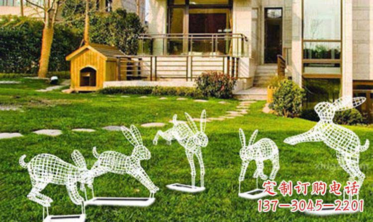 福建不锈钢兔子镂空雕塑