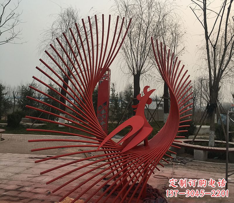 福建不锈钢网状凤凰雕塑精美的艺术之作