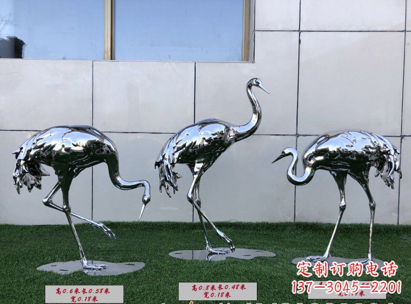 福建不锈钢仙鹤雕塑传承中国古典美感