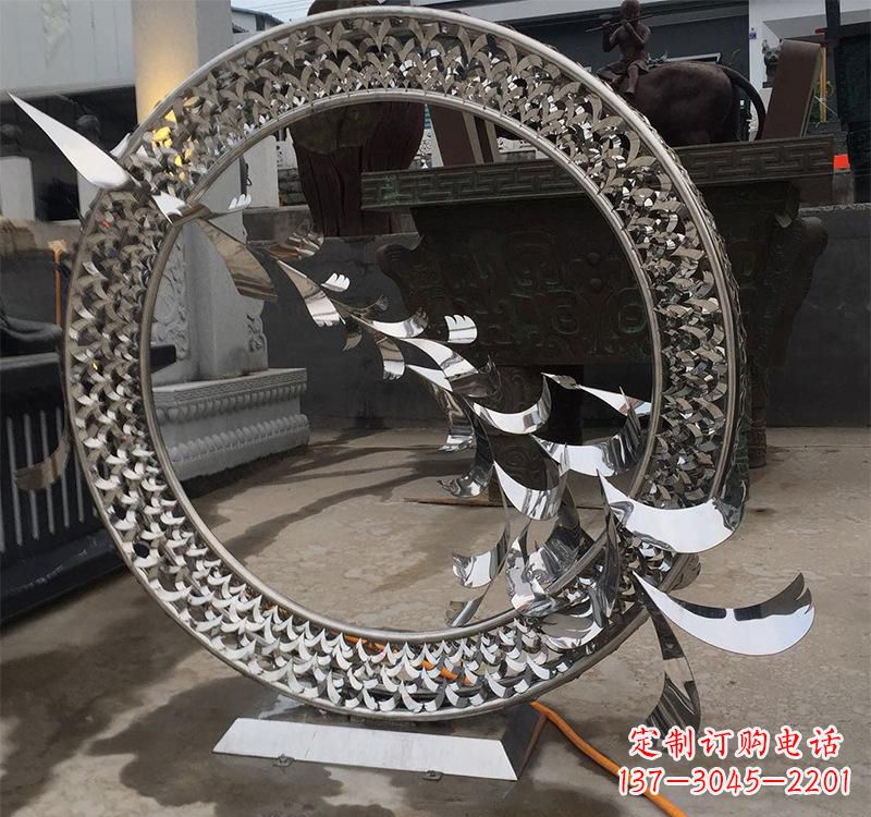 福建不锈钢现代圆环雕塑——铸就艺术精粹