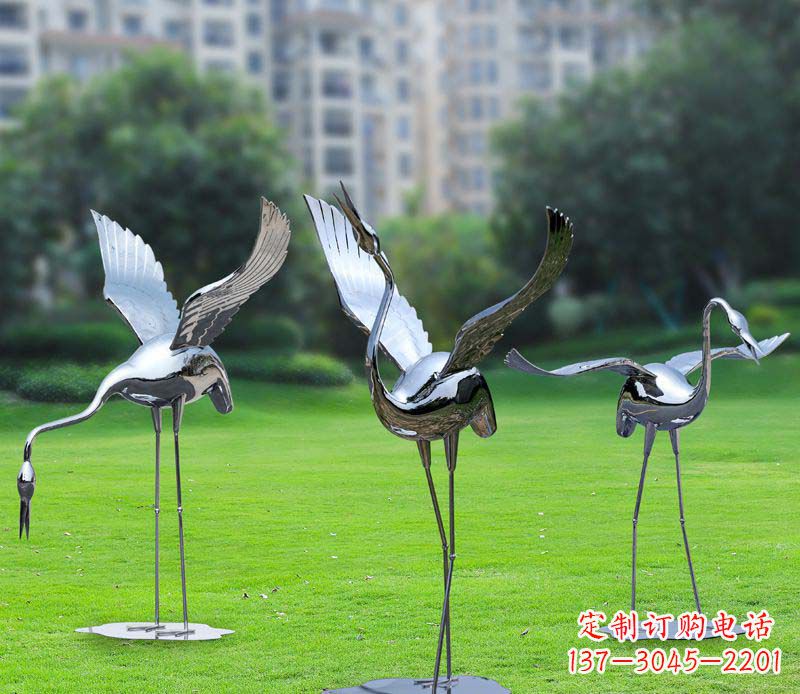 福建不锈钢祥瑞仙鹤雕塑