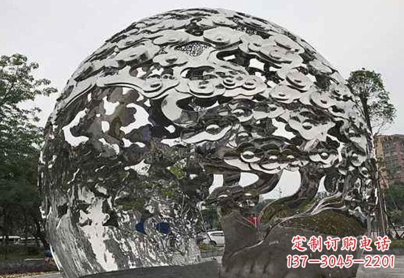 福建不锈钢祥云镂空球拱门雕塑