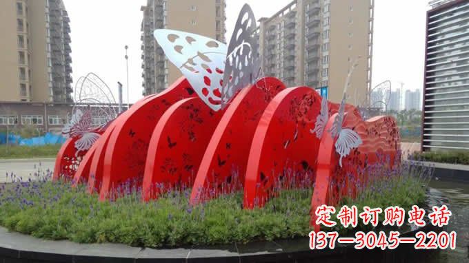 福建不锈钢小区抽象蝴蝶雕塑