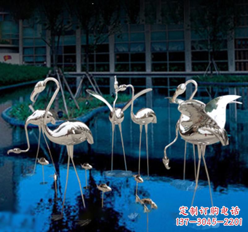 福建不锈钢小区动物仙鹤雕塑