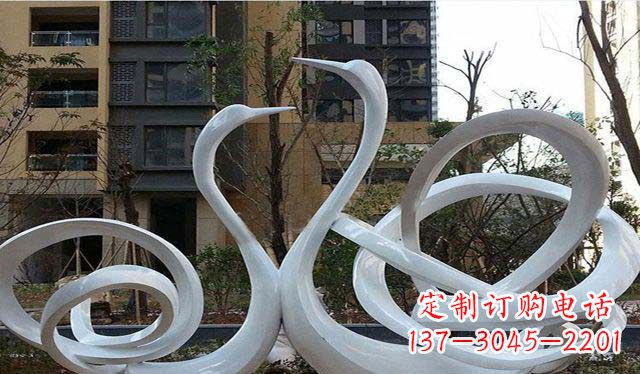 福建不锈钢小区美丽的天鹅雕塑