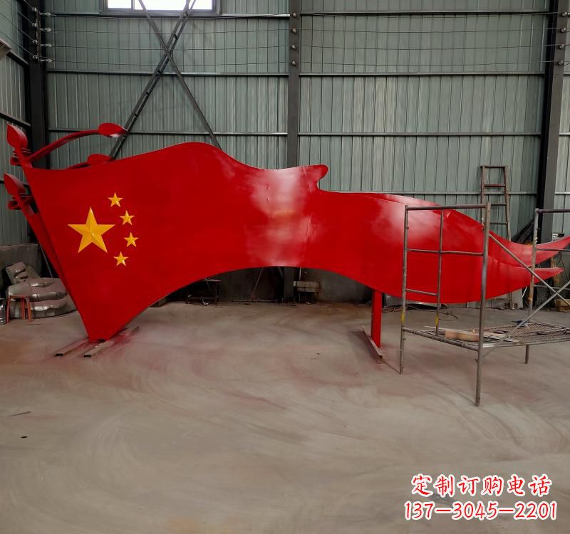 福建不锈钢校园党旗标志雕塑