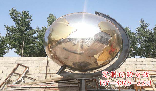福建不锈钢校园地球仪雕塑——见证校园蓬勃发展