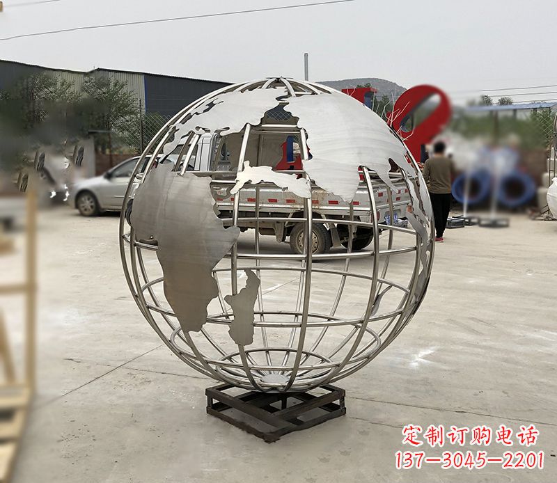 福建不锈钢校园地球仪雕塑见证地球美景