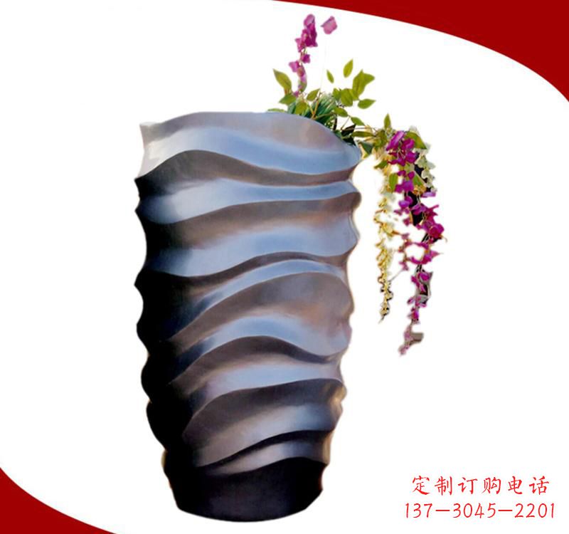 福建不锈钢校园景观花盆雕塑美化校园环境