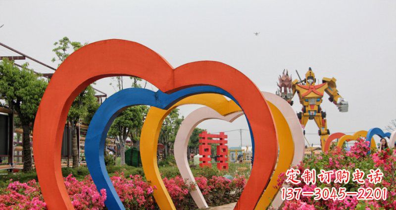 福建不锈钢心形拱门公园雕塑