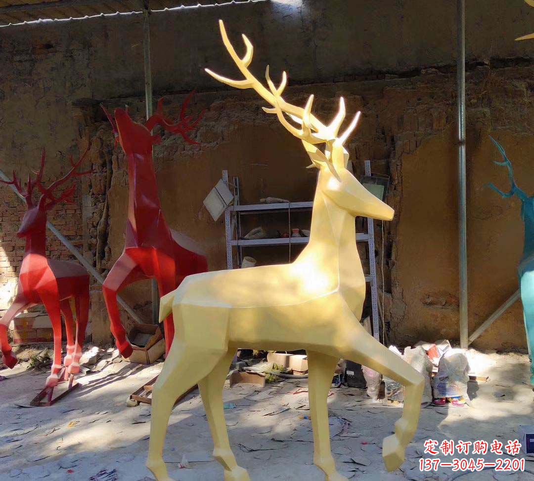 福建新款仿真不锈钢小鹿雕塑