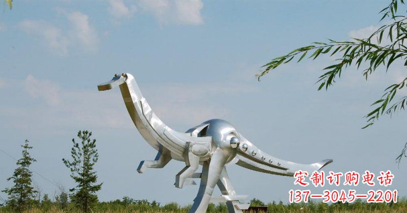 福建不锈钢鸭嘴龙公园动物雕塑