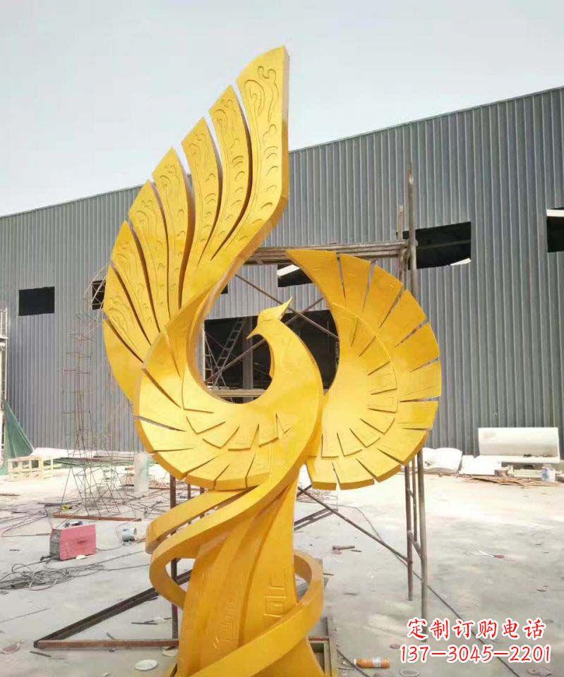 福建不锈钢艺术金凤凰雕塑