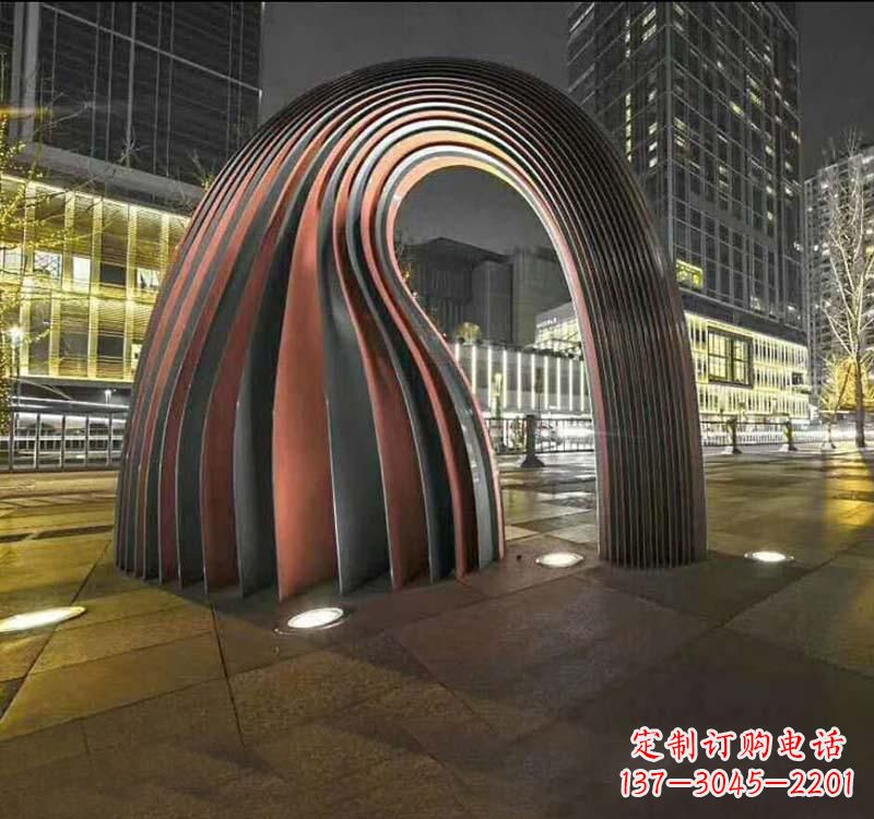 福建不锈钢异形拱门雕塑精致古典风格