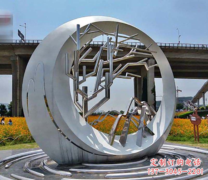 福建不锈钢异形圆环雕塑