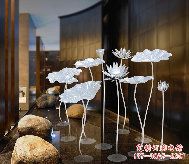 福建不锈钢银色荷花雕塑