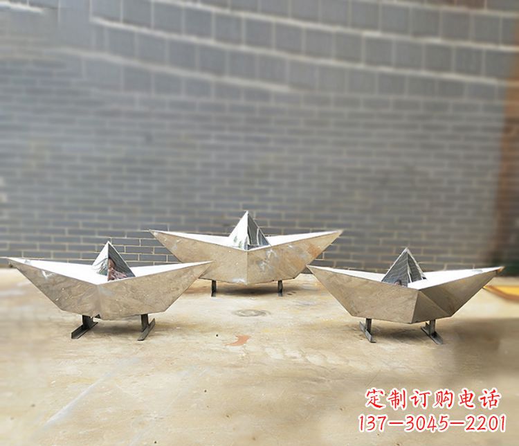 福建不锈钢元宝雕塑精致的艺术品