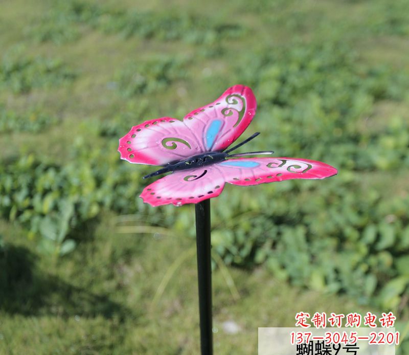 福建不锈钢园林彩色蝴蝶插件精美的蝴蝶雕塑