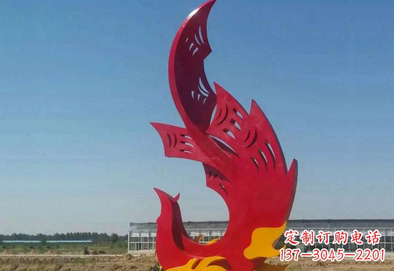 福建不锈钢园林抽象凤凰雕塑