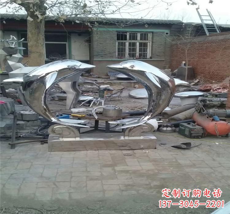 福建不锈钢园林海豚雕塑