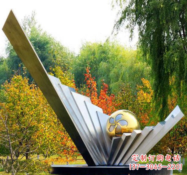 福建不锈钢扇贝雕塑美丽的自然景观