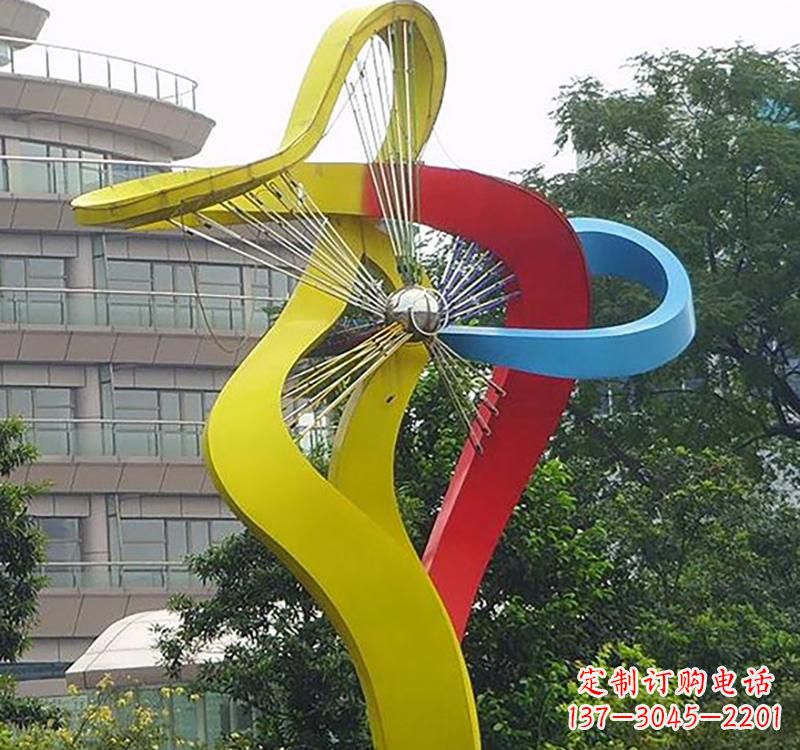 福建不锈钢园林烤漆风车雕塑