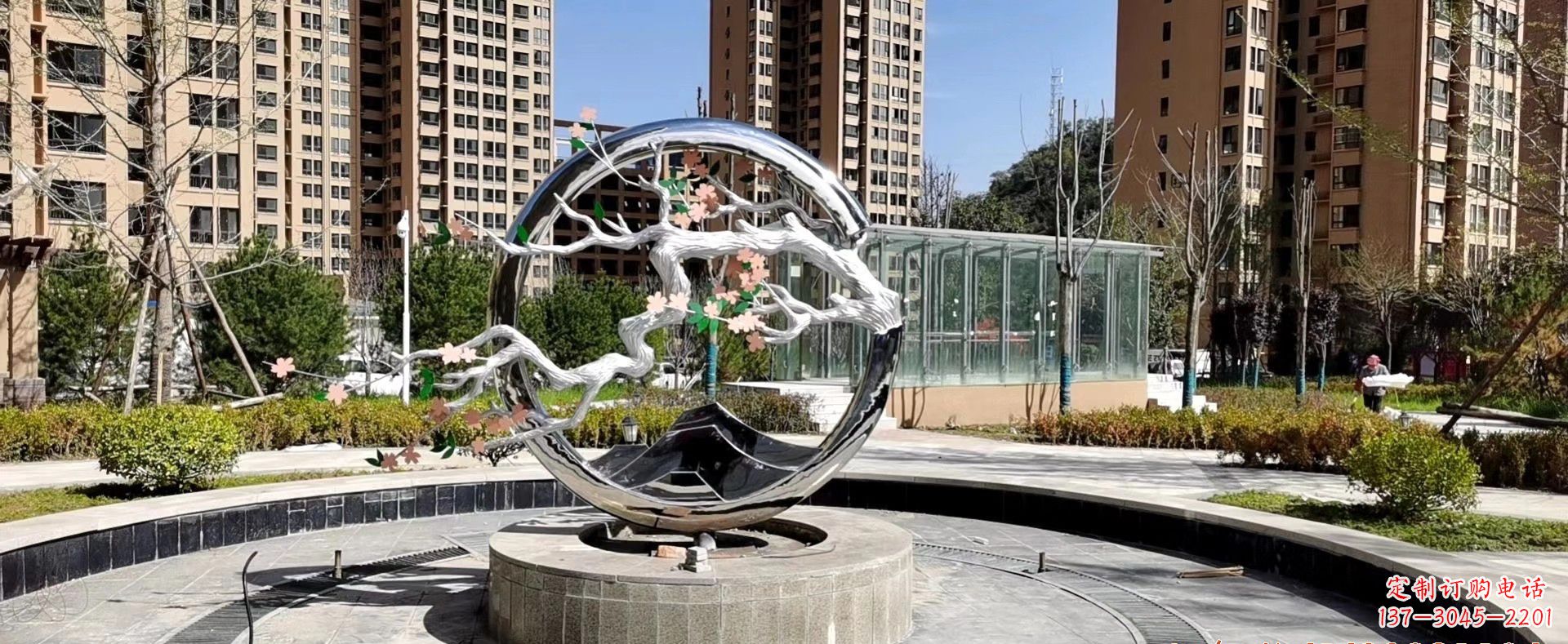 福建无尽环绕——不锈钢圆环景观雕塑