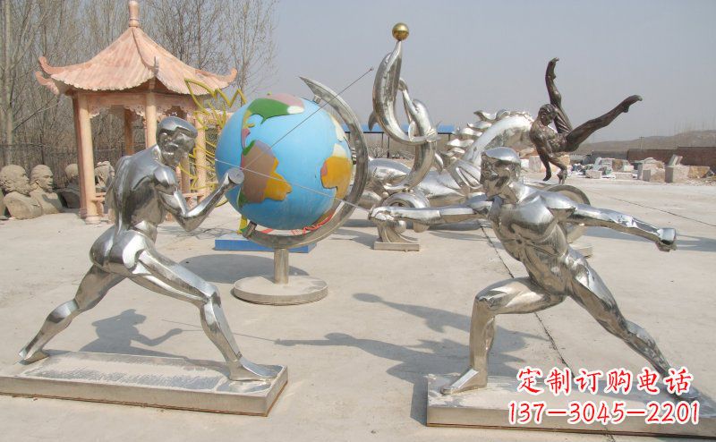福建勇敢者的身影——不锈钢运动员击剑雕塑