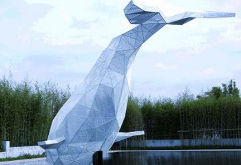 福建大型公园景区园林动物景观雕塑不锈钢网格鲸鱼