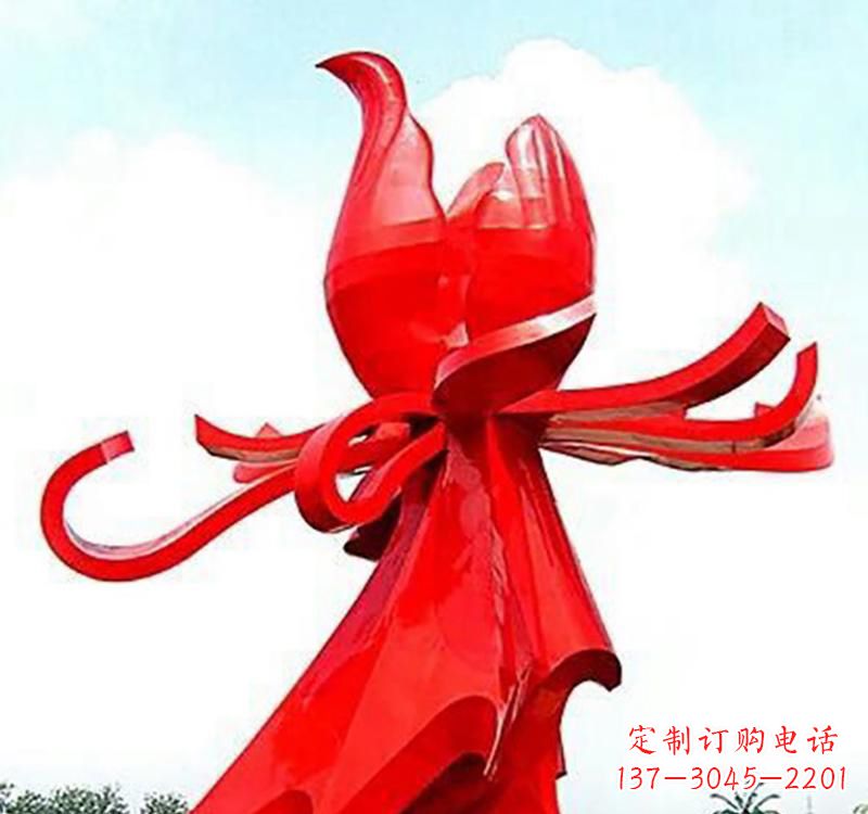 福建不锈钢玫瑰雕塑,传递爱与和平
