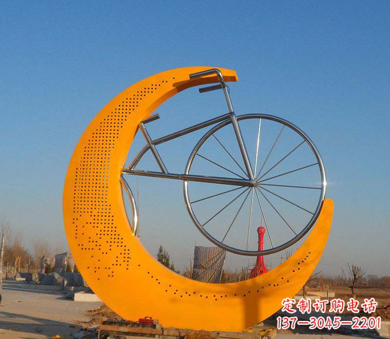 福建不锈钢自行车雕塑一次性看到的艺术经典