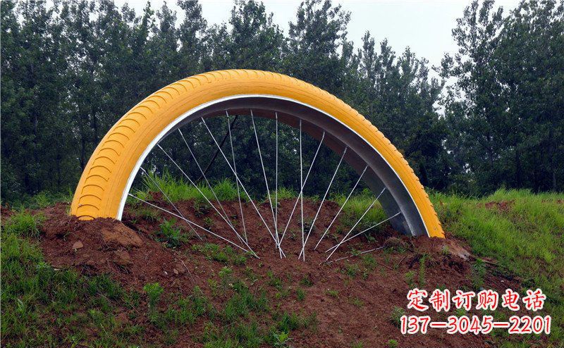 福建不锈钢自行车雕塑——景观美化的象征