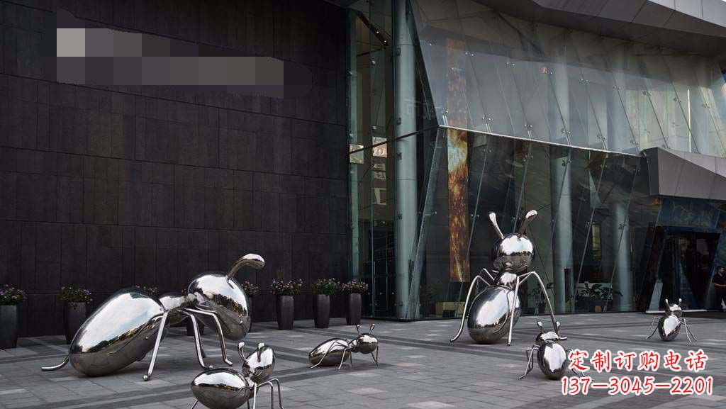 福建步行街不锈钢蚂蚁景观雕塑