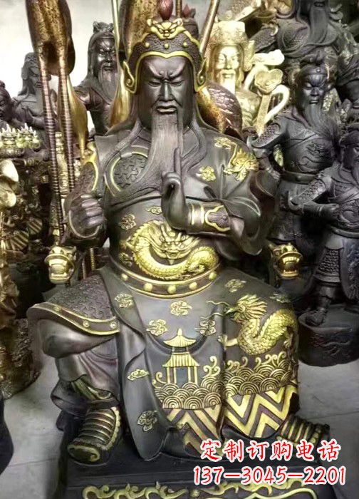 福建彩绘关公神像