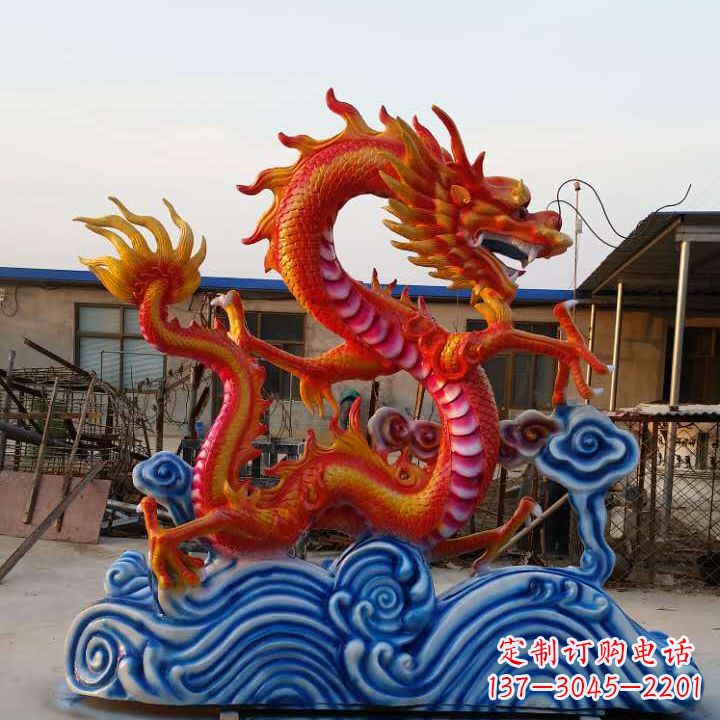 福建彩绘龙神兽动物铜雕
