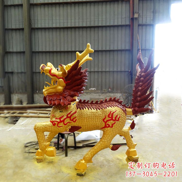 福建精美麒麟铜雕塑