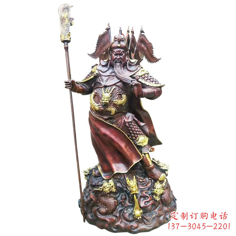 福建铸造工艺精美的关公像