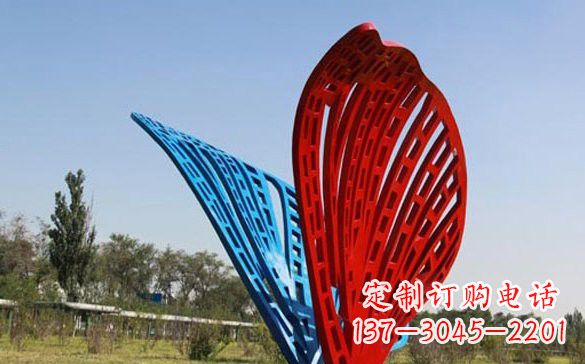 福建彩色不锈钢抽象蝴蝶雕塑