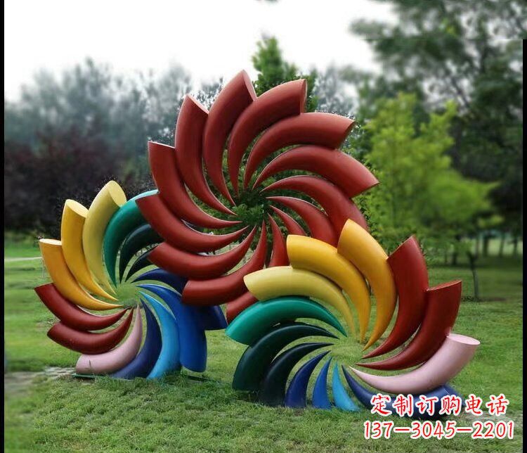 福建彩色不锈钢风车雕塑
